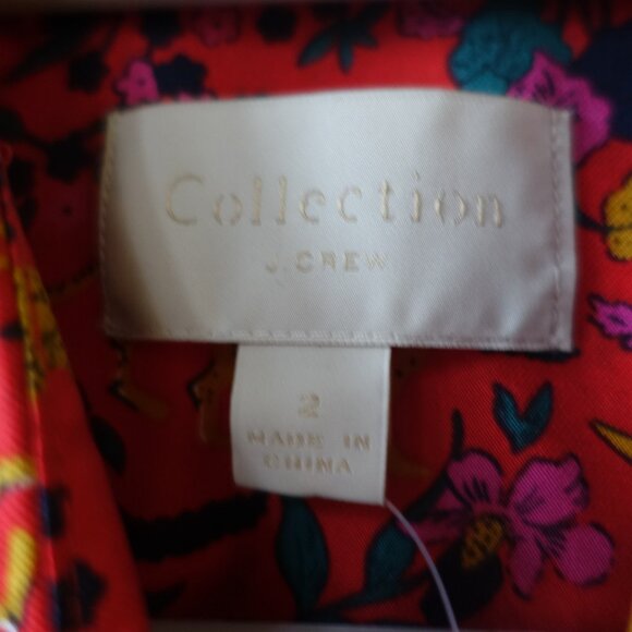 J. Crew #AE627 Collection Silk Twill Button Up Jungle Cat Print Shirt 0 2 XS - Picture 8 of 16